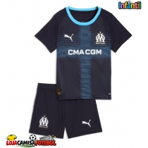 Camisa de Futebol Olympique de Marseille Equipamento Secundário Infantil 2025-26 Manga Curta (+ Calças curtas)